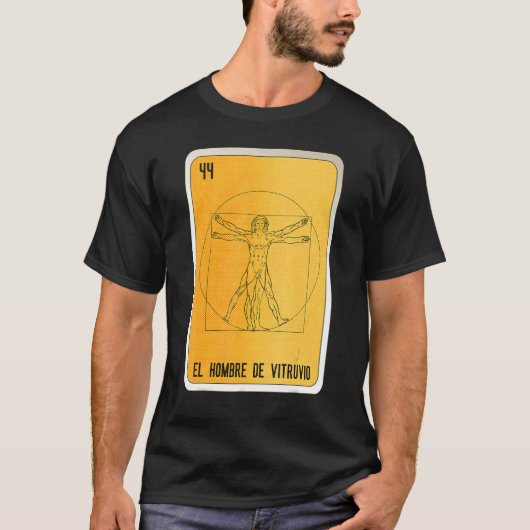 El Hombre De Vitruvio Mexican Slang Lottery Bingo T-Shirt (Vorderseite)