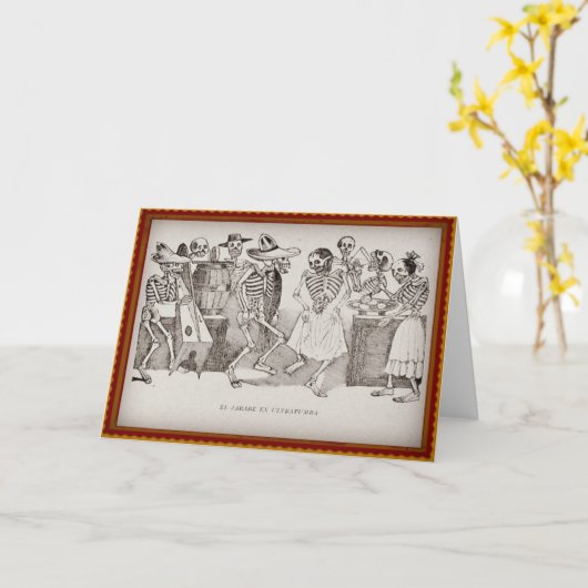El Jarabe en Ultratumba Dia De Los Muertos Card Karte (Gelbe Blume)