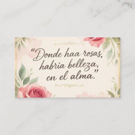 El jardín del alma enamorada   visitenkarte (Vorderseite)