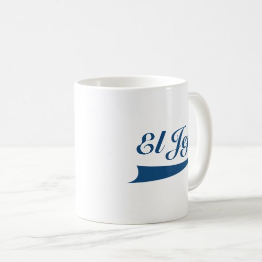 EL Jefe in der Marine-Blau-Beschriftung Kaffeetasse (VorderseiteRechts)