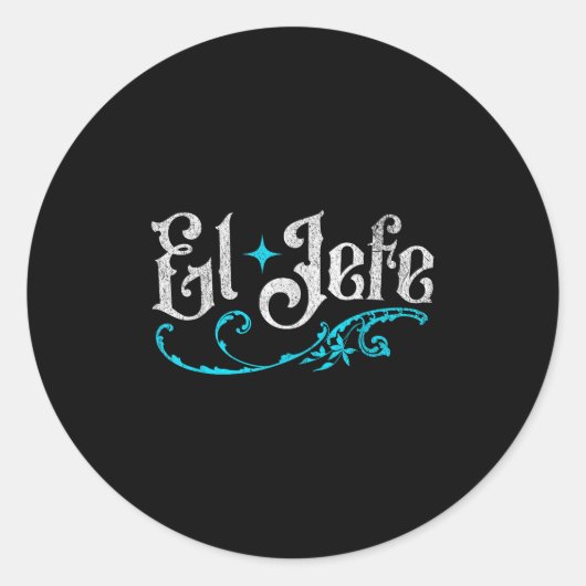 El Jefe The Boss Funny Cinco De Mayo Runder Aufkleber (Vorderseite)