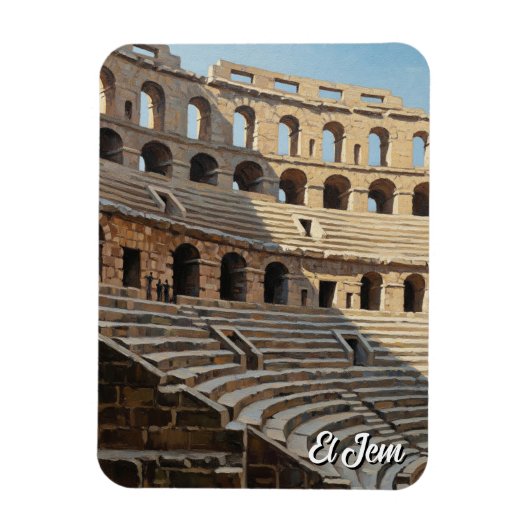 El Jem Amphitheater Tunesien Reisen Magnet (Vertikal)
