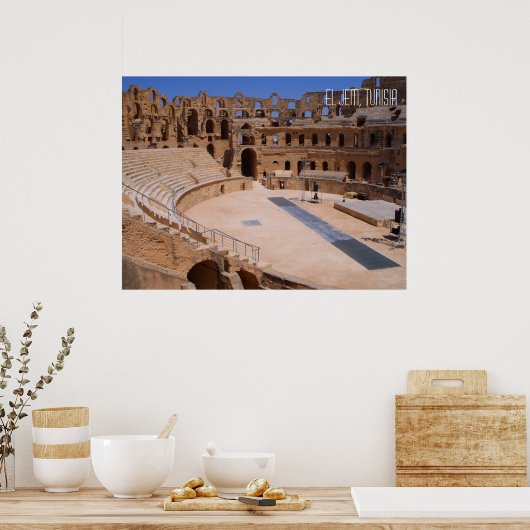 El Jem Ancient Colosseum Amphitheater Tunesien Poster (Küche)