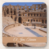 El Jem Gladiator Colosseum Tunesien Reisen Souveni Getränkeuntersetzer (Vorderseite)