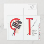 El Lissitzky - Illustration zu "Für die Stimme" Postkarte (Vorne/Hinten)