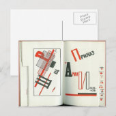 El Lissitzky - Illustration zu "Für die Stimme" Postkarte (Vorne/Hinten)