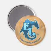 EL-Logo - Blue-Magnet Magnet (Vorderseite/Rückseite)