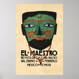 El Maestro Jade Masken-Druck – 1923 Mexikanische K Poster