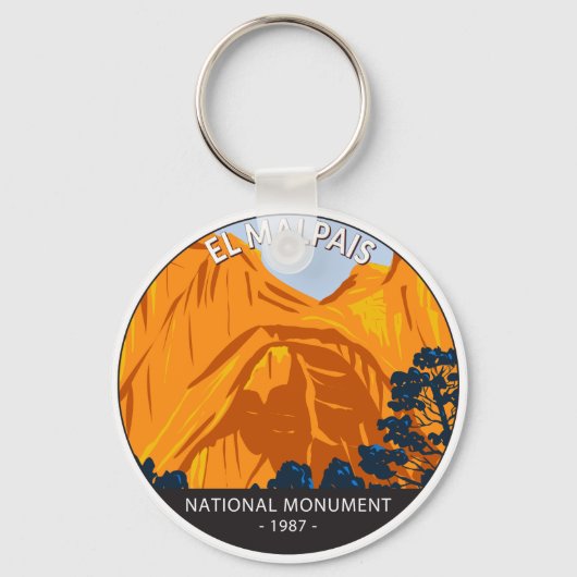 El Malpais National Monument New Mexico Vintag Schlüsselanhänger (Vorderseite)