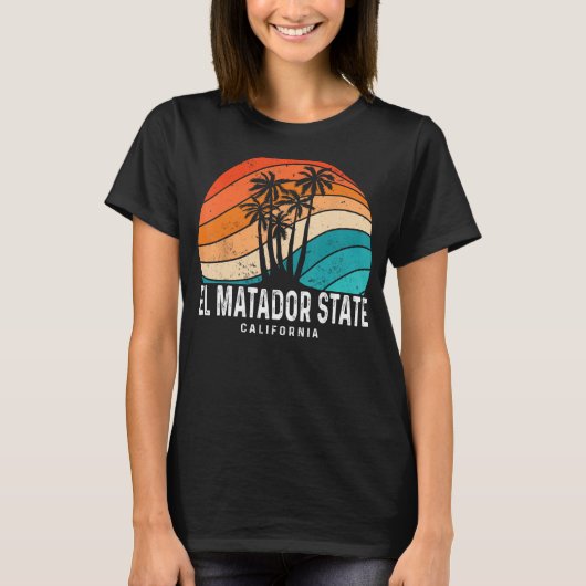 El Matador Staat Beach California Palm Tree Beach T-Shirt (Vorderseite)