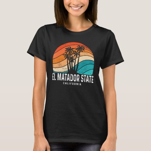 El Matador State Beach California Palm Tree Beach T-Shirt (Vorderseite)