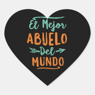 El Mejor Abuelo Del Mundo Opa Vatertag Herz-Aufkleber