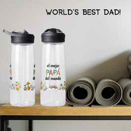 El mejor Papá del mundo! Fun Whimsy Letters Trinkflasche