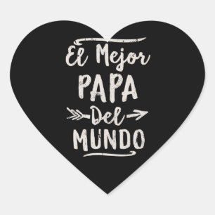El Mejor Papa Del Mundo Vater Vathers Day Herz-Aufkleber