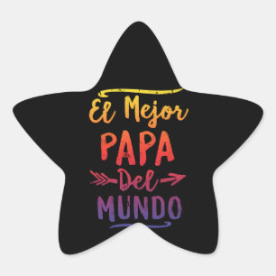 El Mejor Papa Del Mundo Vater Vathers Day Stern-Aufkleber
