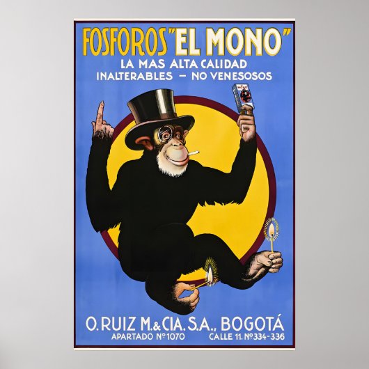 El Mono Zigaretten Vintage Poster Drucke (Vorne)