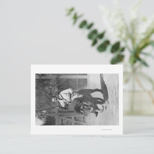 El Monte, CA Gays Löwenfarm - Herr Gay reitet Postkarte (Stehend Vorderseite)