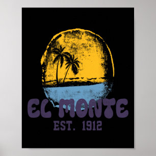 El Monte California Retro Surfer Vintage Strand Fü Poster