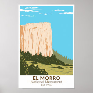 El Morro National Monument Inschrift Felsen Poster