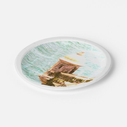 EL Morro: Puerto- RicoParty-Thema Pappteller (Schrägansicht)