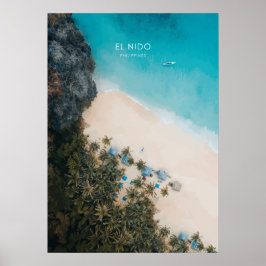 El Nido, die Philippinen-Reise-Illustration Poster