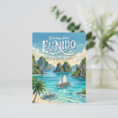 El Nido Philippinen Postkarte (Stehend Vorderseite)