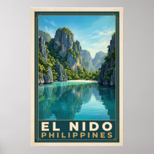 El Nido Philippinen Vintage Retro Reise Poster