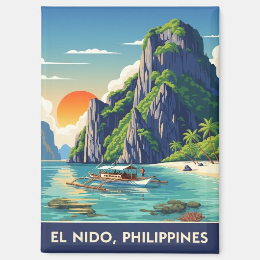 El Nido Philippines Reisen Magnet (Vorderseite)