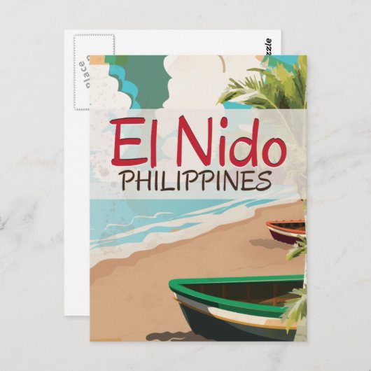 El Nido Philippines Reiseplakat Postkarte (Vorne/Hinten)