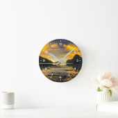 El Nido Sunset Runde Wanduhr (Zuhause)