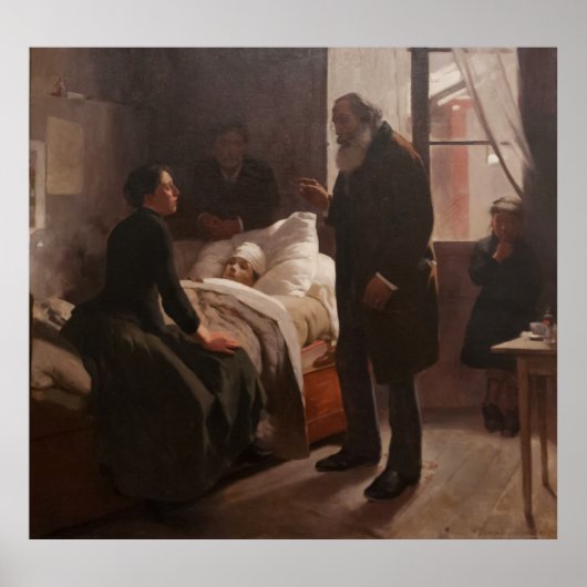 El Niño Enfermo von Arturo Michelena 1886 Poster (Vorne)