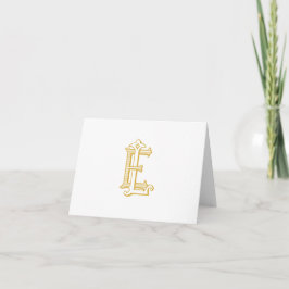 EL oder LE Monogramm Vintage Dankeskarten Gold Karte