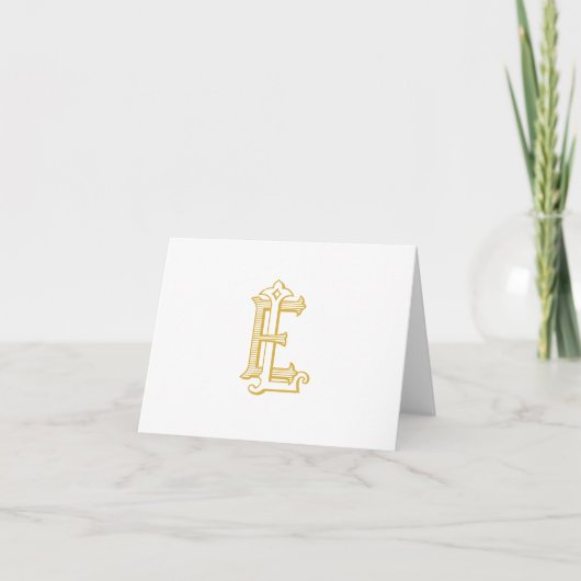 EL oder LE Monogramm Vintage Dankeskarten Gold Karte (Vorderseite)