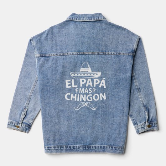 El Papa Mas Chingon für Männer Mexikanischer Vater Jeansjacke (Rückseite)