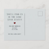 El Paso Blue Linen und Herz Texas Moving Ankündigungspostkarte (Rückseite)