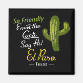 El Paso Cactus Funny Retro Magnet (Vorne)