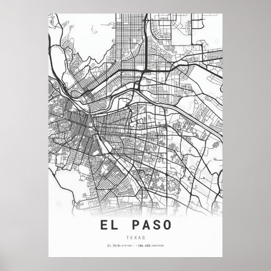 El Paso City Map Poster (Vorne)