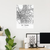 El Paso City Map Poster (Heimbüro)