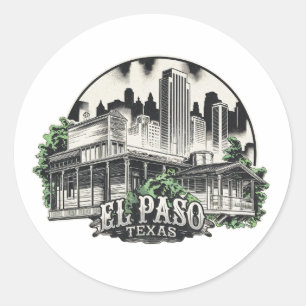 El Paso City Texas USA Runder Aufkleber