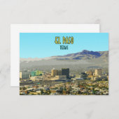 El Paso Downtown Mountain Texas Vintag Flat Card (Vorne/Hinten)