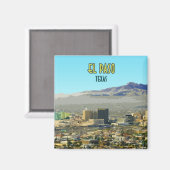 El Paso Downtown Mountain Texas Vintag Magnet (Vorderseite/Rückseite)