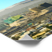 El Paso Downtown Mountain Texas Vintag Poster (Ecke)