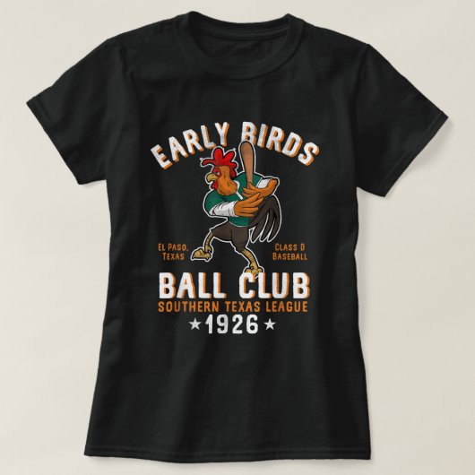 El Paso Early Birds Retro Mini League Baseball Te T-Shirt (Design vorne)