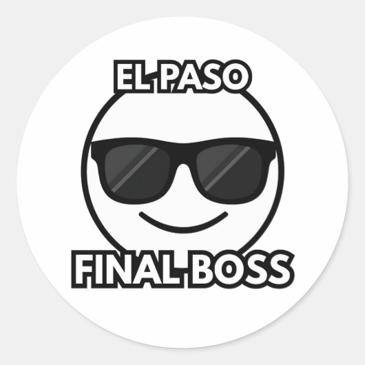 El Paso Final Boss Cool Emoji Sticker (Vorderseite)