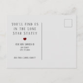 El Paso Gray Linen und Herz Texas Moving Ankündigungspostkarte (Rückseite)