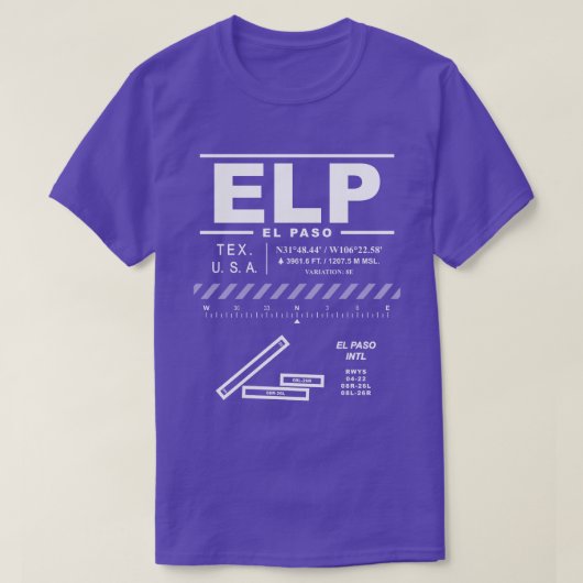El Paso Internationaler Flughafen ELP T-Shirt (Design vorne)