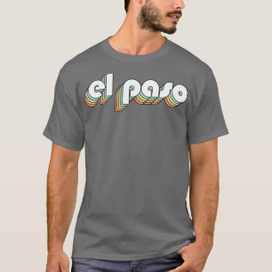 El Paso Retro Rainbow Typografie Faded Style T-Shirt