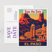 El Paso Save the Date Einladung in Orange (Vorne/Hinten)