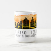 El Paso Skyline Latitude und Länge Kaffeetasse (Mittel)