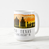 El Paso Skyline Latitude und Länge Kaffeetasse (VorderseiteRechts)